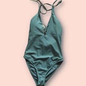 Green one piece swimsuit